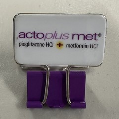 ACTOS Pioglitazone HCI Pharmaceutical Advertisement Paper 1/2” Binder Clip