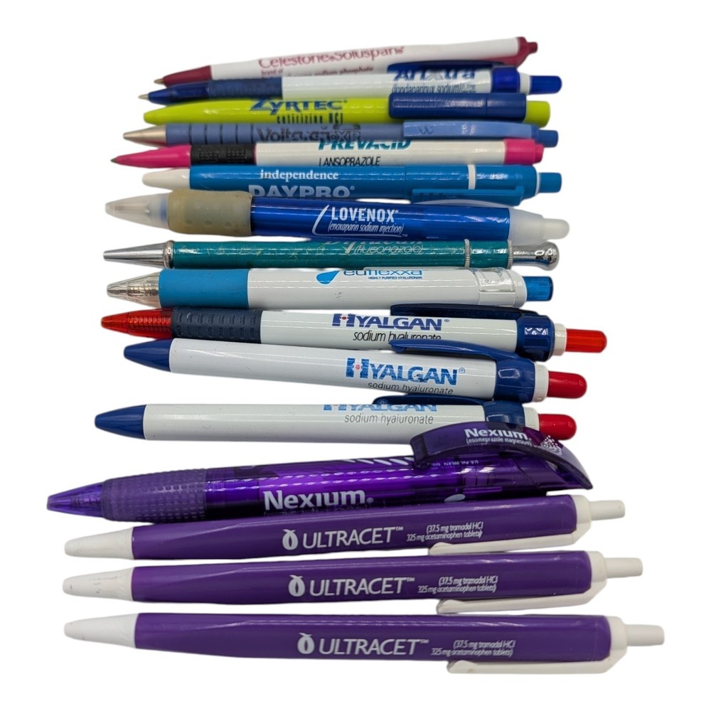 Pharmaceutical Advertising Promo Lot Of 16 Pens Ultracet Lovenox Zyrtec Prevacid