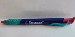 Drug Rep SEROQUEL Collectible Pharmaceutical Pen Large S-Logo Pocket Clip WRITES