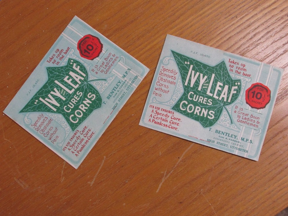 1900s IVY LEAF CORN CURE Paper Envelope CANNABIS Indian HEMP Apothecary PHARMACY