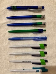 VINTAGE LOT NINE (9) PFIZER DRUG PROMO PENS: CELEBREX, EXUBERA, DIFLUCAN, GEODON