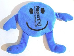 Rare 3 BLUE BEAN BAGS Pharmaceutical Advertising for „NASACORT NASAL SPRAY“