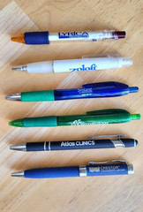 Lot 6 Pharmaceutical Drug Rep Pens Medical, Collectibles, Heavy Metal, Plastic