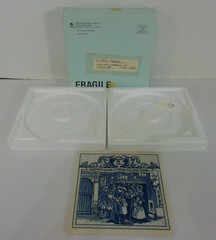 Burroughs Wellcome Blue & White Ceramic Pharmacy Pill Tile Social Place 1992 #23