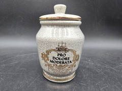 Vintage 1970’s Eli Lilly Pro Dolore Moderata Crackle Porcelain Medicine jar