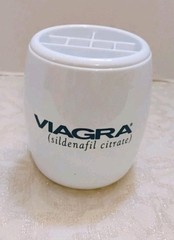 Viagra Office Desk Pen And Pencil Organizer Pharmaceutical Promotional Cup NOS