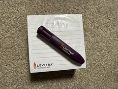 Levitra Sticky Note Tablet W/ Pop Open Pen, Pharmaceutical Advertisement