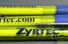 Vintage Zyrtec (3 Pcs) Pharmaceutical Rep Pens Drug Rep Plastic Metal Ink Work