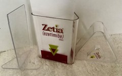 DRUG REP RARE CLEAR ZETIA PLASTIC/ACRYLIC CANISTER