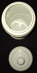 VTG RX APOTHECARY JAR MD CORICIDIN-D 6.5″ GOLD TRIM w/LATIN PHARMACY DRUG STORE