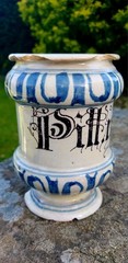 17thC Blue & White Albarello Drug Pharmacy Jar