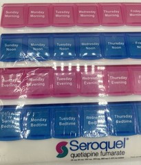 Seroquel Pharmaceutical Drug Rep 7-Day Pill Organizer Holder Sorter SEALED NEW