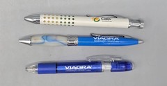 Vintage Viagra Cialis Drug Rep Promotional Ink Pens Lot Of 3 1 Plastic 2 metal