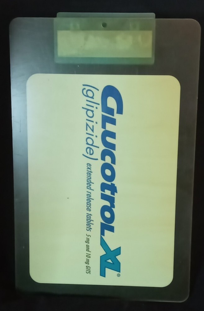 1999 Glucotrol XL Drug Rep Pharmaceutical Acrylic Collectible Clipboard