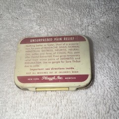 St. Joseph Vintage Aspirin Tin 12 Tablets Adult Strength Plough Inc Collectible
