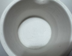 Vintage Mid-Century MCM Lab Heavy White Porcelain Cooper Mortar & Pestle 1950s