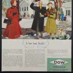1952 Dow Chemical pharmaceutical drugs winter terrier photo art decor print ad