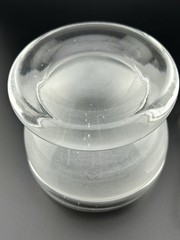 1940s Heavy Hand Blown Clear Glass Apothecary Mortar Pestle Pontil Pharmacy VTG