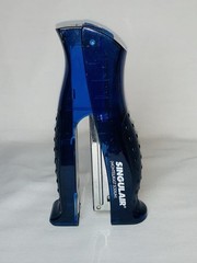 Vintage SINGULAIR Drug Rep Stapler – Blue Stand-Up Desktop Collectible Rare