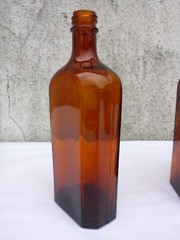 5 X Old Brown Medicine Glass Pharmacy Bottles 250 ML Approximately 17.0 CM Brown