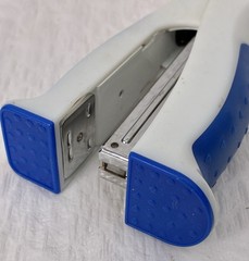 VIOXX STAPLER Drug Rep Pharmaceutical Promo Advertising Blue & Orange