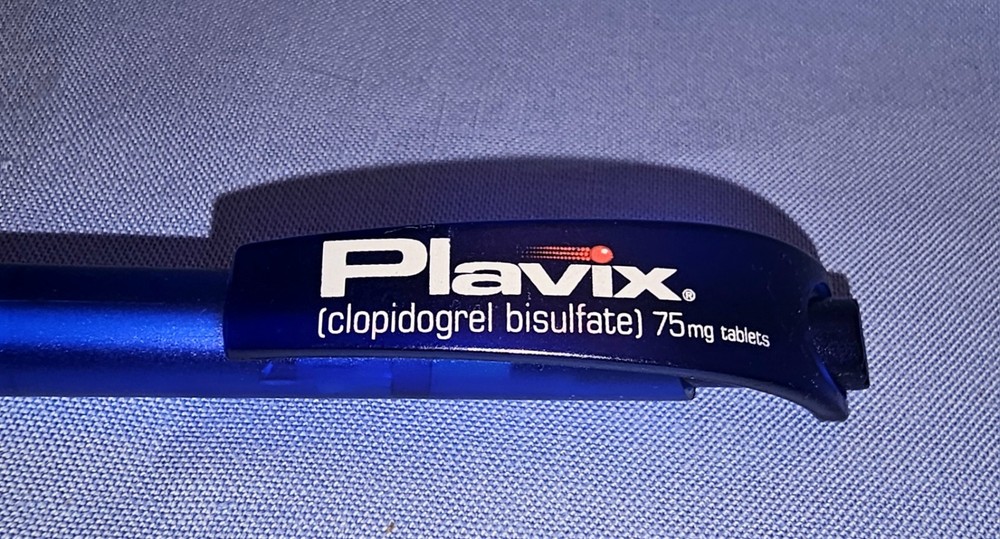 Plavix Blue Drug Rep Ink PEN Medical Pharmaceutical Collectible Advertising NEW
