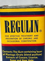 Vtg Regulin Constipation Treatment Cardboard & Metal Container S.F. Durst & Co