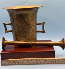 Vintage Solid Brass Mortar & Pestle Made in India 4.5” Apothecary Spice Grinder