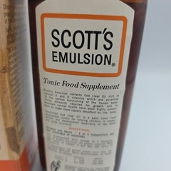 Vintage 1950’s SCOTT’S EMULSION BOTTLE w/ Contents Harold Ritchie, CLIFTON NJ