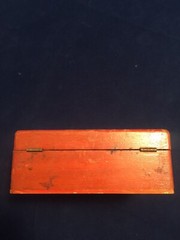 Vintage E.H.SARGENT ANTIQUE HINGED WOODEN BOXED SET APOTHECARY BRASS WEIGHTS