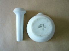 Vintage Porcelain Pestle Mortar by Perfect – 1 Ounce