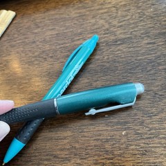 Lot of 2 Risperdal Medical Drug Rep Pharmaceutical Pens Working Teal Silver Bic