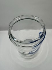 Grafco Medical Apothecary Glass Jar Stainless Lid Blue Letters Tongue Depressors