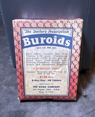 VTG NOS Buroids Medicine Tablets Medical Apothecary LA Pharmacy Boxed & Wrapped
