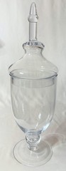 Large Clear Glass Apothecary Counter Display Jar with Large Fenial Lid 19.5″