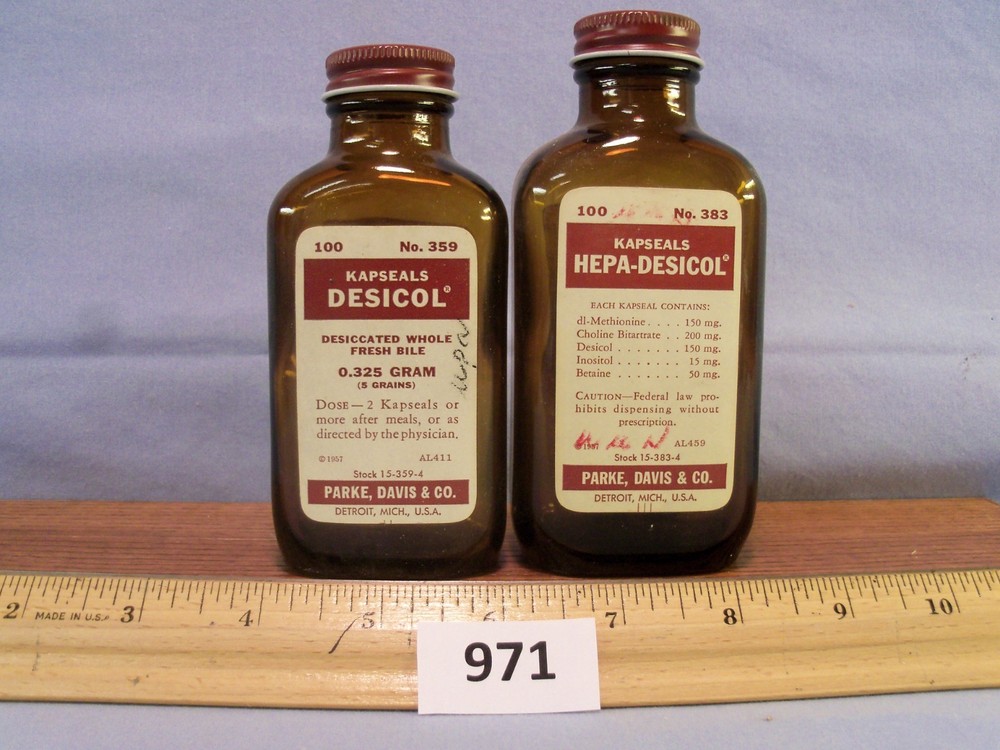 Pair of set Desicol & Hepa-Desicol bottles