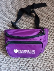 FOSRENOL Pharmaceutical Drug Rep. Advertising Purple Fanny pack 3 zip pockets