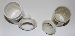 DARVON Darvocet vintage set of two ceramic canister jars Lilly propoxyphene