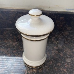 Fol. Bellad. Ceramic Apothecary Jar With Lid – Ceramic Pharmaceutical VTG 7.5