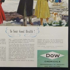 1952 Dow Chemical pharmaceutical drugs winter terrier photo art decor print ad