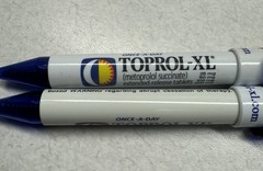 TOPROL-XR PENS: Blue & White, Plastic, Pharmaceutical Promo NEW Lot of 4