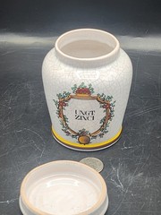 Vintage Apothecary Jar Herr Keramik „Unct Zinci“. Germany *READ *