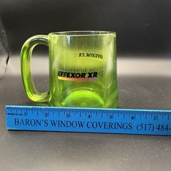 Effexor XR Mug Plastic/Acrylic Pharmaceutical Sales Rep Giveaway Green