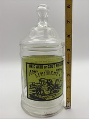 Vintage Apothecary Army and Navy Liniment Uric Acid Gout Poison Glass Jar