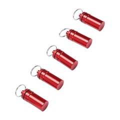 2-5pcs Mini Keychain Tablets Case Water Proof Outdoor Tablets Container Red