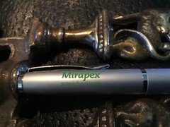 Mirapex Heavy Metal Drug Rep Pharmaceutical Silver Green Twist Pen New