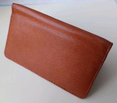 Brown Leather Pocket Card Wallet Case EMPTY/HOLDER ONLY Debossed Photofrin