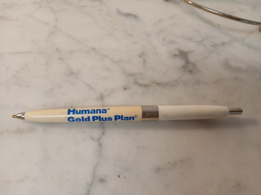 Vintage Humana Gold Plus Plan advertising pen pharma brands used