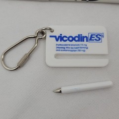 VICODEN Keychain PEN Drug Rep KNOLL Basf Pharmaceuticals Promo Advertising