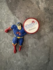 Vintage METADATE ADHD Pharma Rep Superhero Magnet Methylphenidate Rare
